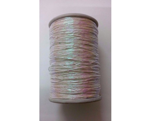 WHITE - 120 Yards - Lurex Zari Jari Sparkle Shiny Thread Yarn Cord Dori - For Crochet Jewelry Handicraft Knitting Artwork DIY